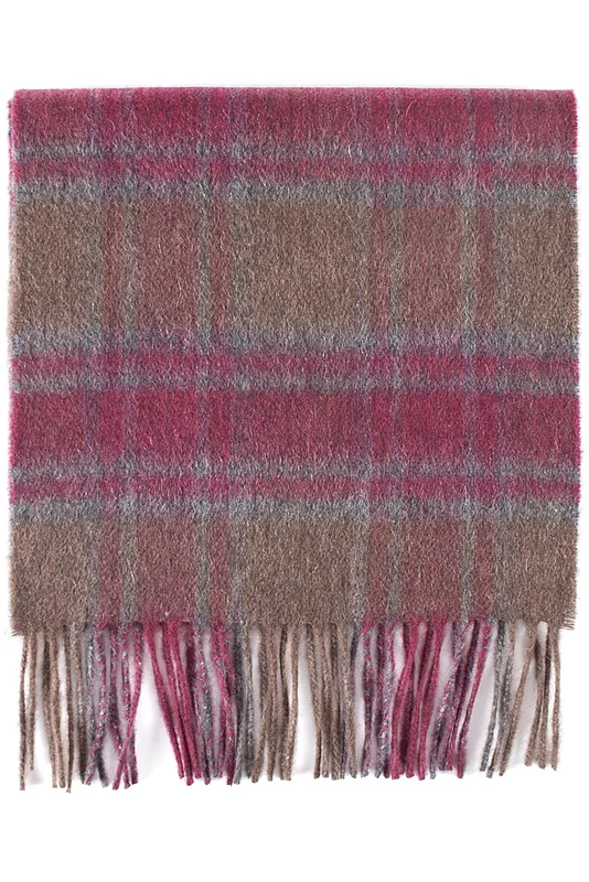 Mens and Women's Great & British Knitwear Made In Scotland Check 100% Cashmere Scarf