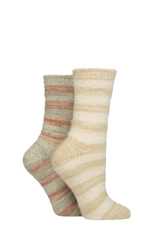 <div class="font-weight-bold">Elle</div>Womens Soft Stripe Boot Socks 2-Pair