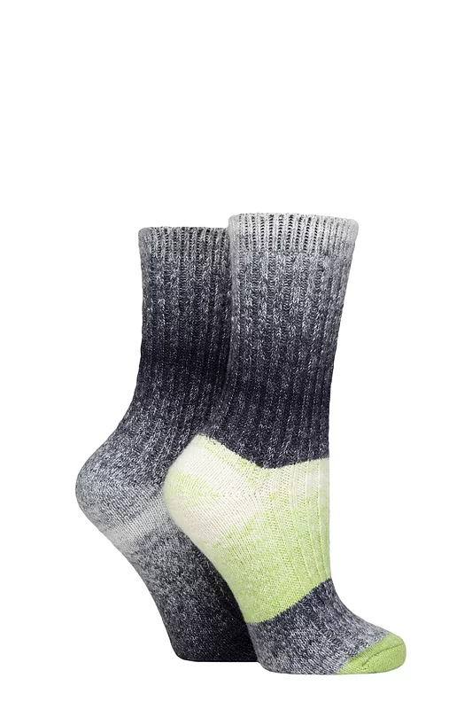 Women's 2 Pair Elle Space Dye Ribbed Boot Socks Blue Aura 4-8