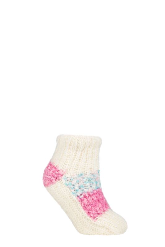 Women's 1 Pair Elle Sherpa Lined Slipper Socks Cream 4-8