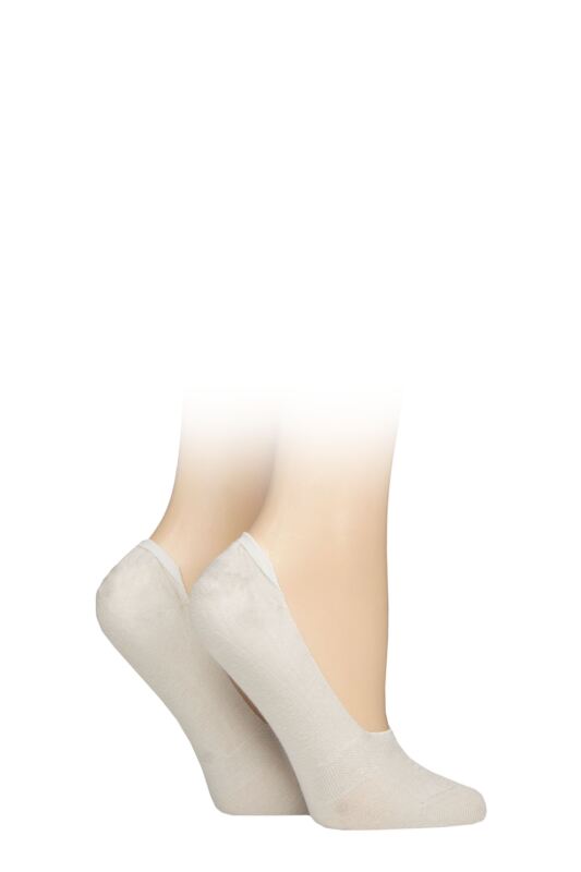 Women's 2 Pair Elle Bamboo Seamless Shoe liners with Silicone Heel Grips