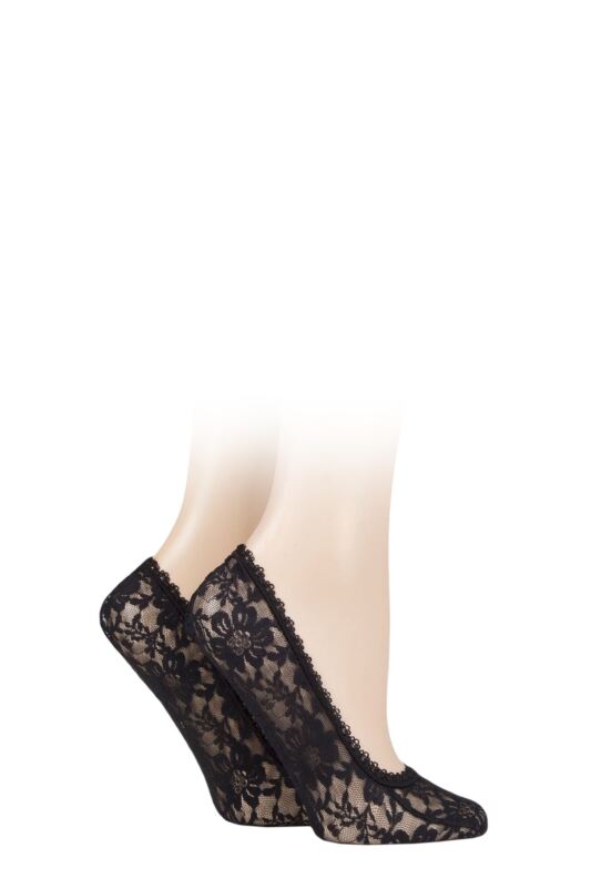 Women's 2 Pair Elle Lace Shoe Liners
