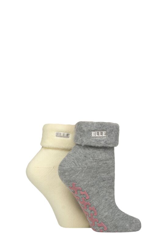 Women's 2 Pair Elle Thermal Bed and Slipper Socks