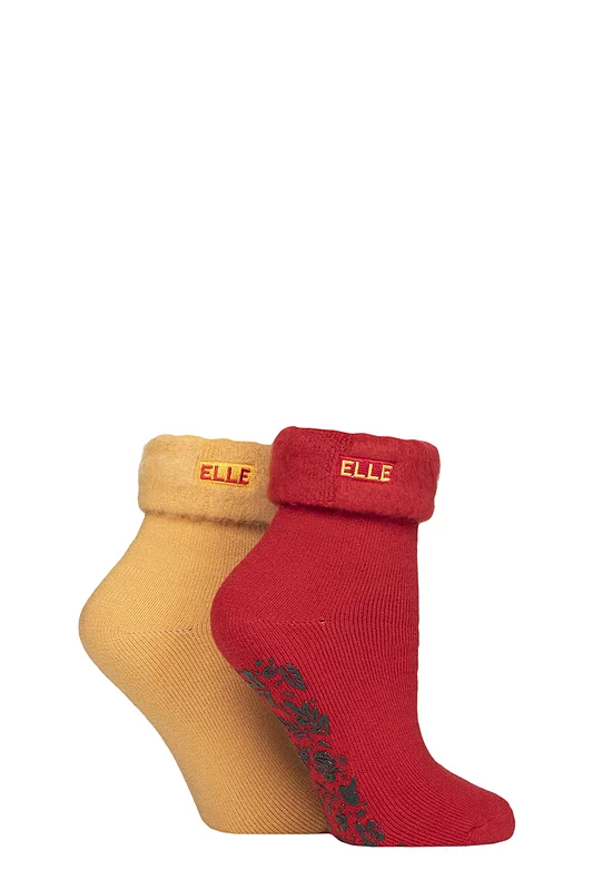 Women's 2 Pair Elle Thermal Bed and Slipper Socks