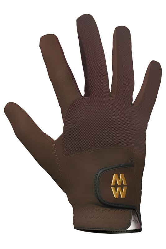 Mens and Women's 1 Pair MacWet Short Mesh Sports Gloves Brown 12