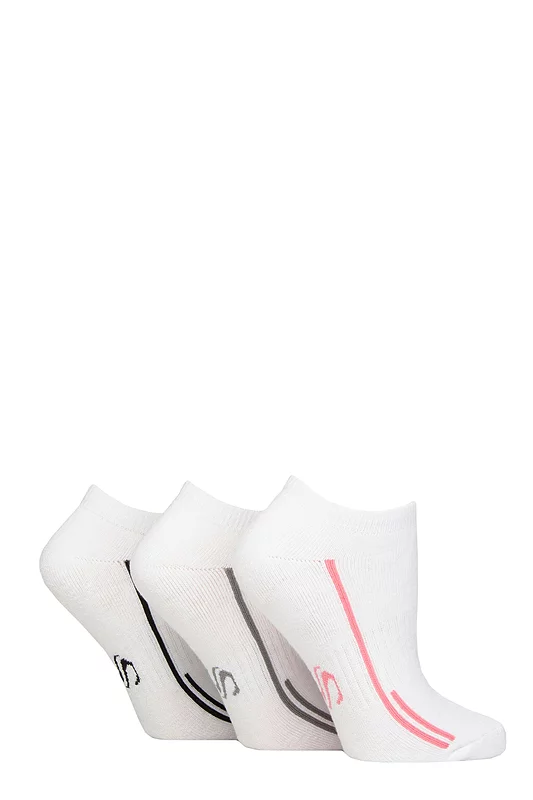 Women's 3 Pair SOCKSHOP Performance Sport Cushioned Trainer Socks