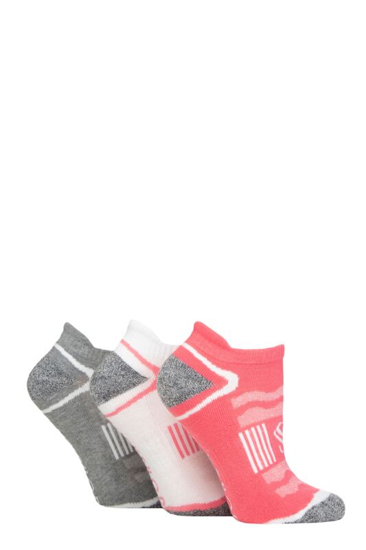 Women's 3 Pair SOCKSHOP Performance Sport Half Cushioned Tech Trainer Socks