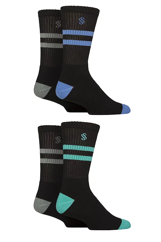 Mens 4 Pair SOCKSHOP Sport Performance Crew Socks