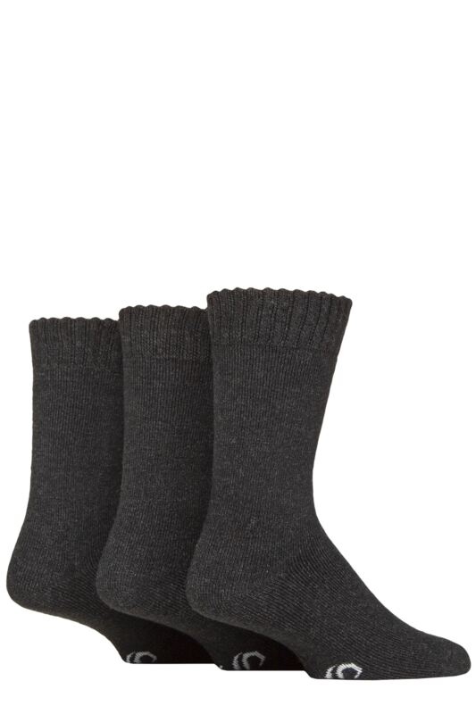 Mens 3 Pair SOCKSHOP Wool Blend Thermal Socks Black 6-11