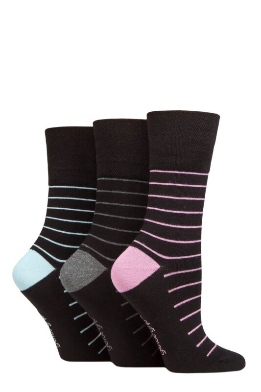 Women's 3 Pair Gentle Grip Patterned Bamboo Socks