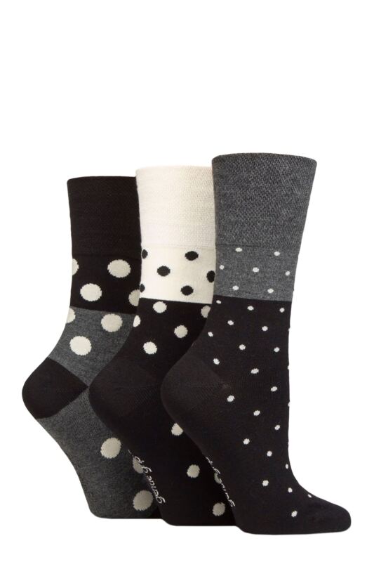 Women's 3 Pair Gentle Grip Patterned Bamboo Socks