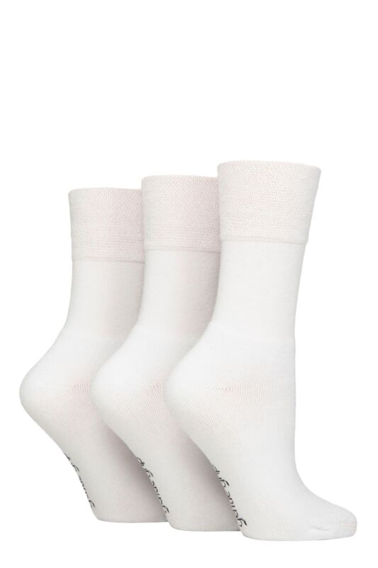 Women's 3 Pair SOCKSHOP Gentle Grip Bamboo Cushioned Foot Leisure Socks