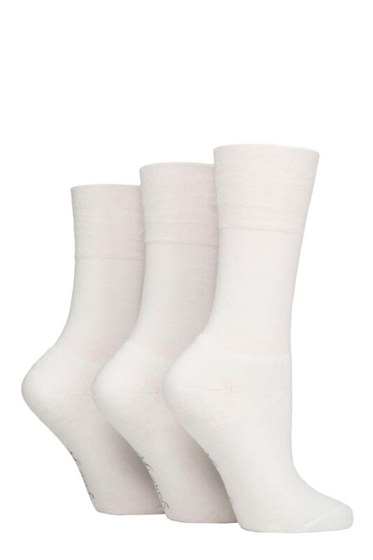 Women's 3 Pair SOCKSHOP Gentle Grip Cotton Cushioned Foot Sports Socks