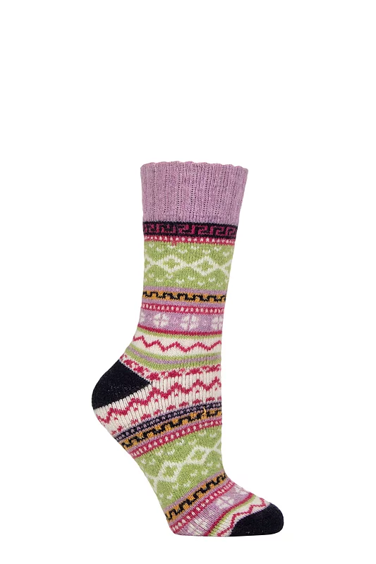 Women's 1 Pair Country Pursuit Hebrides Hiker Wool Boot Socks Lilac 4-8