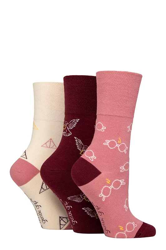 Women's 3 Pair SOCKSHOP Gentle Grip Harry Potter Socks