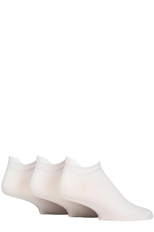 Mens 3 Pair SOCKSHOP Gentle Grip Cotton Trainer Socks with Comfort Lip