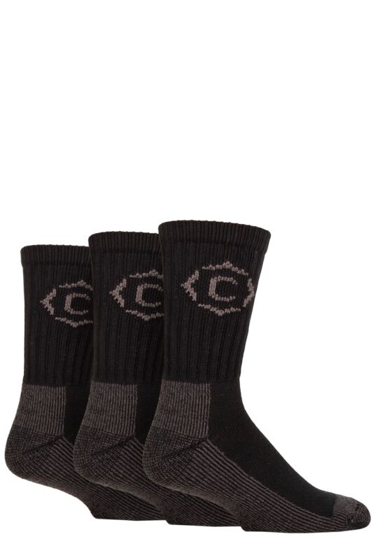 Mens 3 Pair Country Pursuit Gritstone Hiker Cotton Boot Socks
