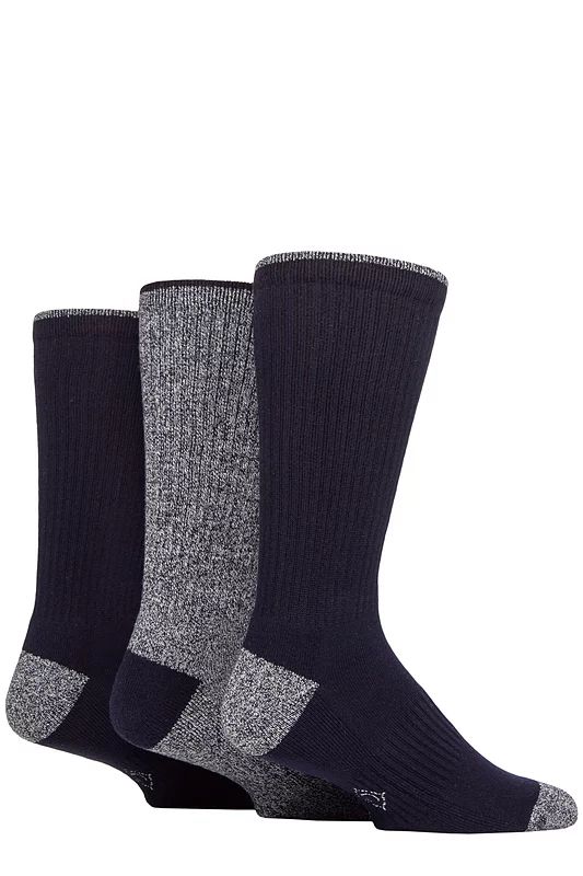 Mens 3 Pair Country Pursuit Water Repellent Cotton Boot Socks