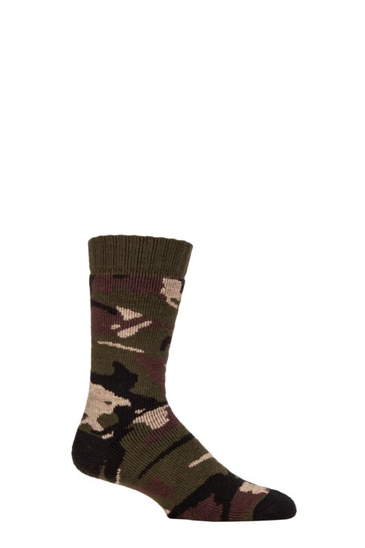 Mens 1 Pair Country Pursuit Woodland Walker Thermal Wool Boot Socks Camo 6-11