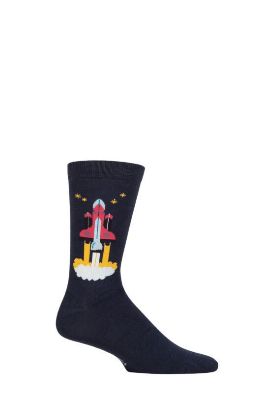 Mens 1 Pair Thought Onyx Rocket Organic Cotton Socks