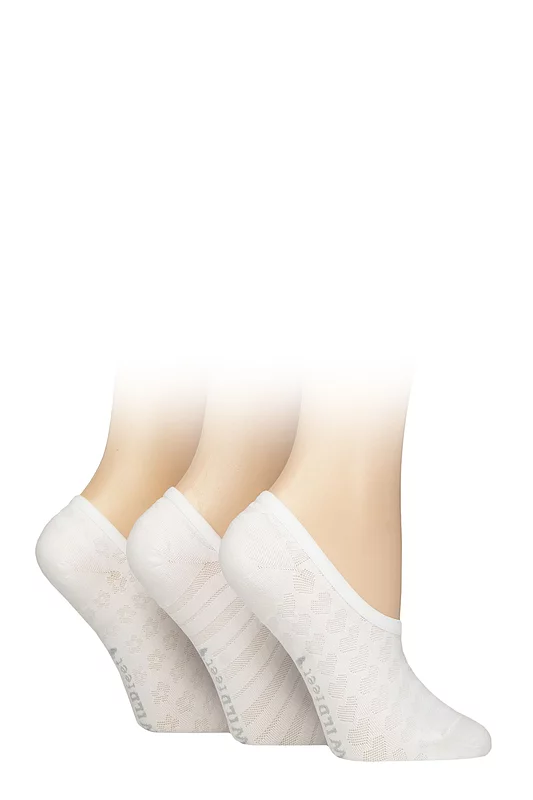 Women's 3 Pair SOCKSHOP Wildfeet Mesh Pattern Fashion Shoe Liner Socks
