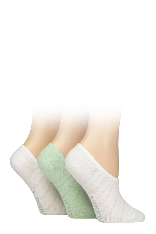 Women's 3 Pair SOCKSHOP Wildfeet Mesh Pattern Fashion Shoe Liner Socks