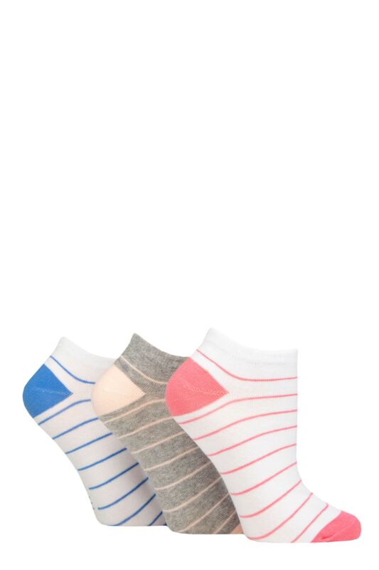 Women's 3 Pair SOCKSHOP Wildfeet Cotton Patterned Trainer Socks