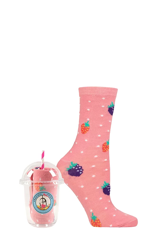 Women's 1 Pair SOCKSHOP Wildfeet 'Me Time' Gift Boxed Socks Smoothie 4-8