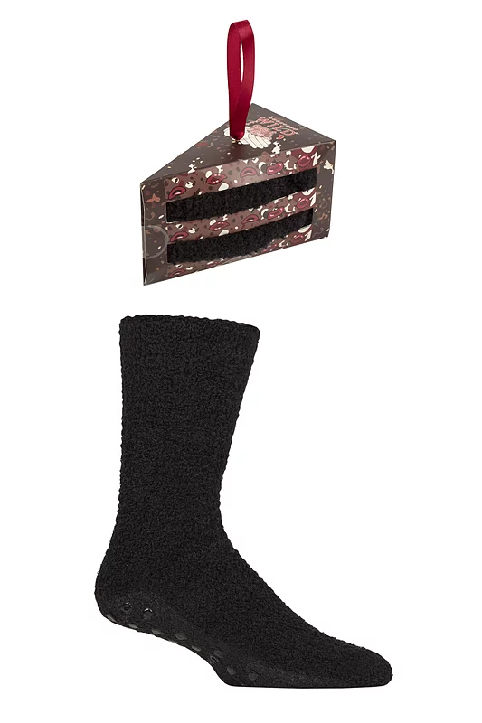 Mens 1 Pair SOCKSHOP Wildfeet ‘Piece of Cake’ Gift Boxed Cosy Slipper Socks