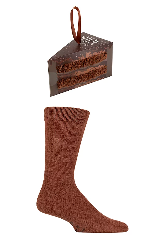 Mens 1 Pair SOCKSHOP Wildfeet ‘Piece of Cake’ Gift Boxed Cosy Slipper Socks