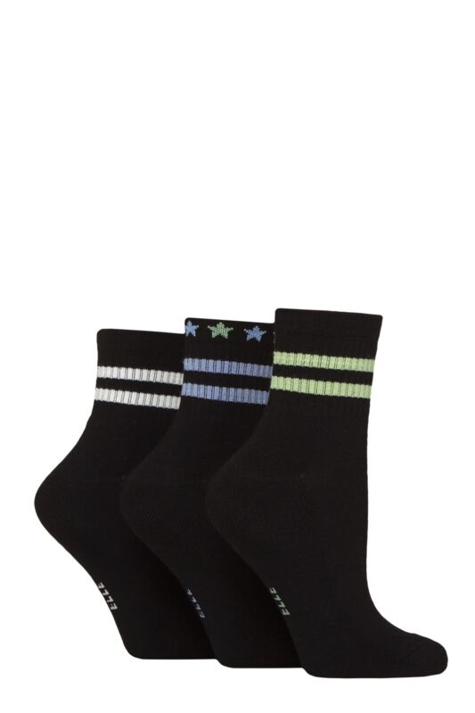 Women's 3 Pair Elle Half Cushion Bamboo Sport Anklet Socks