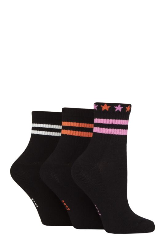 Women's 3 Pair Elle Half Cushion Bamboo Sport Anklet Socks