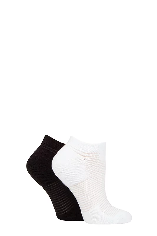 Women's 2 Pair Elle Bamboo Cushioned Heel & Toe No Show Sports Socks