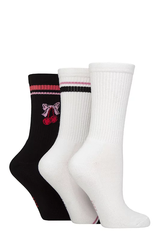Women's 3 Pair Elle Half Cushion Bamboo Sports Socks