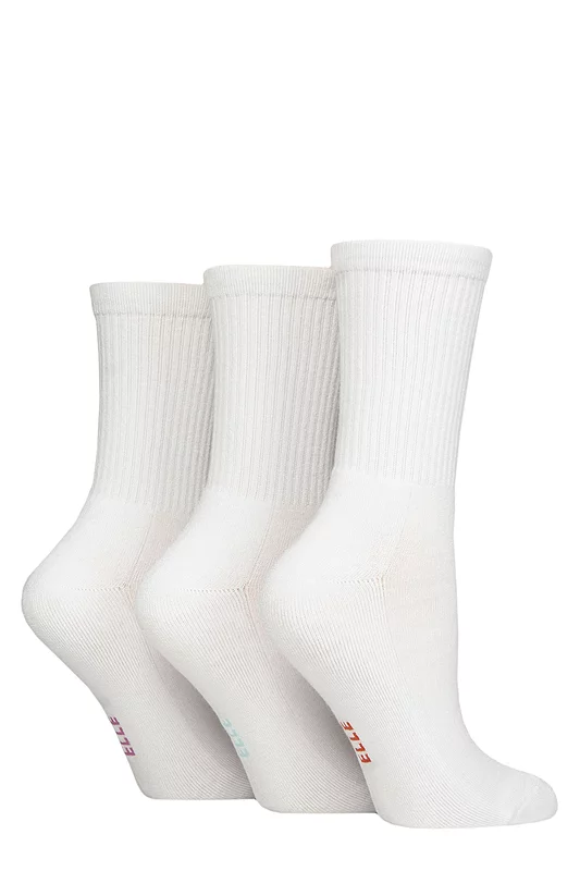 Women's 3 Pair Elle Half Cushion Bamboo Sports Socks