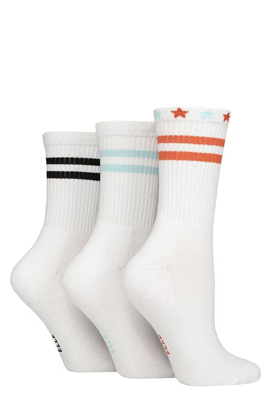 Women's 3 Pair Elle Half Cushion Bamboo Sports Socks