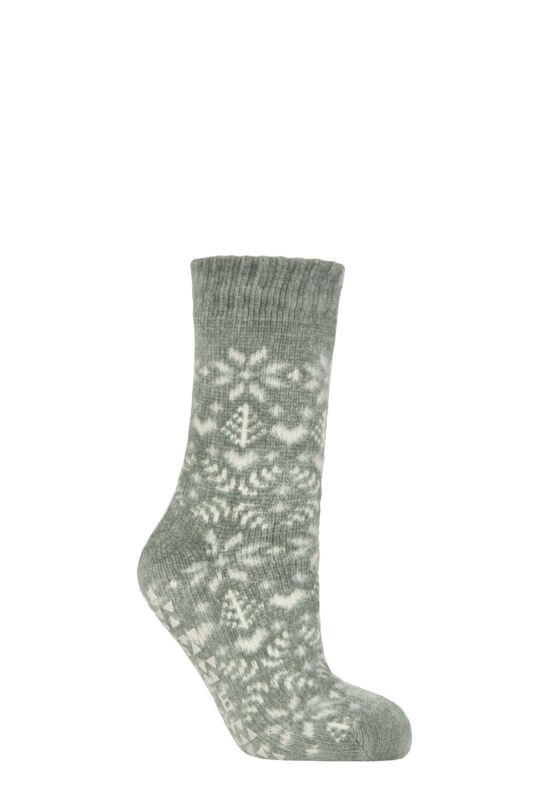 Women's 1 Pair Elle Faux Fur Chenille Cable Slipper Socks