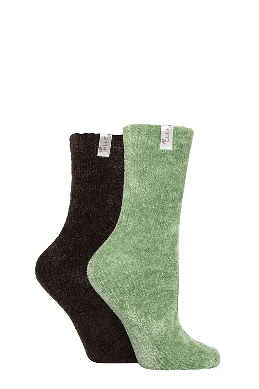 Women's 2 Pair Elle Chenille Leisure Socks Forager 4-8