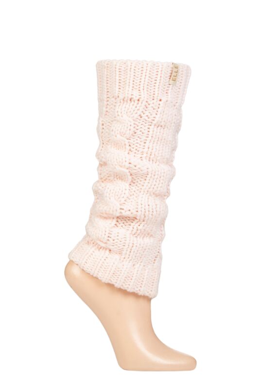 Women's 1 Pair Elle Chunky Cable Knit Leg Warmers Ballet Pink One Size