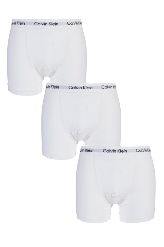 Mens 3 Pack Calvin Klein Cotton Stretch Trunks White L