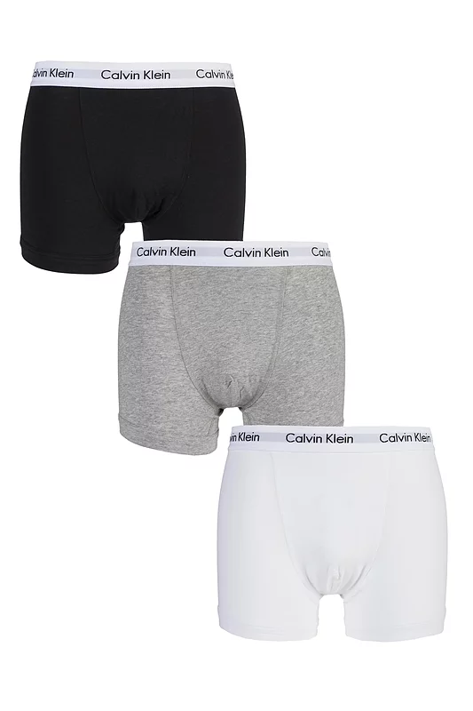 Mens 3 Pack Calvin Klein Cotton Stretch Trunks