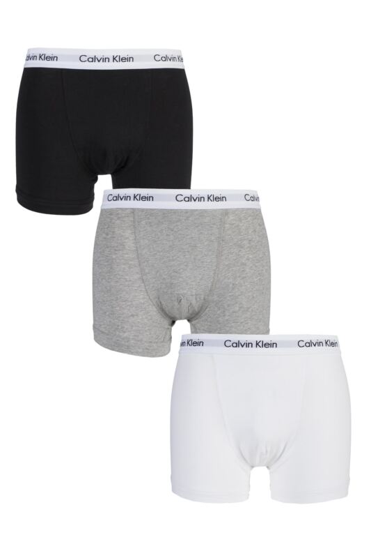 Mens 3 Pack Calvin Klein Cotton Stretch Trunks