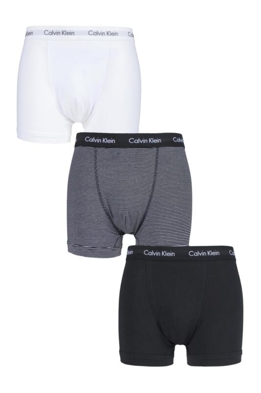 Mens 3 Pack Calvin Klein Cotton Stretch Trunks