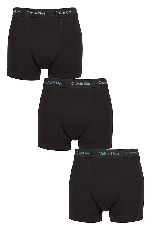 Mens 3 Pack Calvin Klein Cotton Stretch Trunks