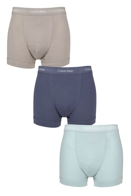 Mens 3 Pack Calvin Klein Cotton Stretch Trunks