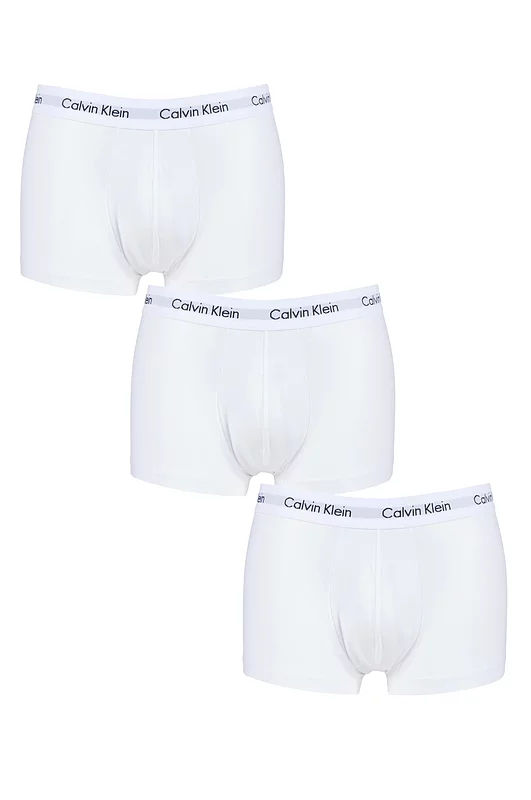 Mens 3 Pair Calvin Klein Low Rise Trunks White Medium