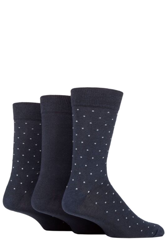 Mens 3 Pair SOCKSHOP TORE 100% Recycled Pin Dot Cotton Socks