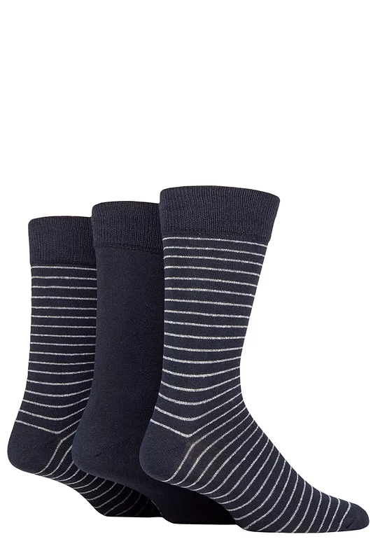 Mens 3 Pair SOCKSHOP TORE 100% Recycled Fine Stripe Cotton Socks