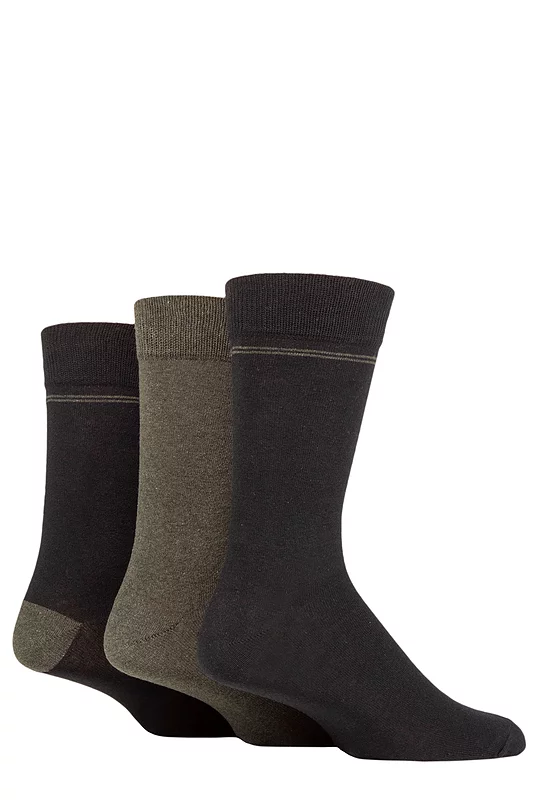 Mens 3 Pair SOCKSHOP TORE 100% Recycled Placement Stripe Cotton Socks