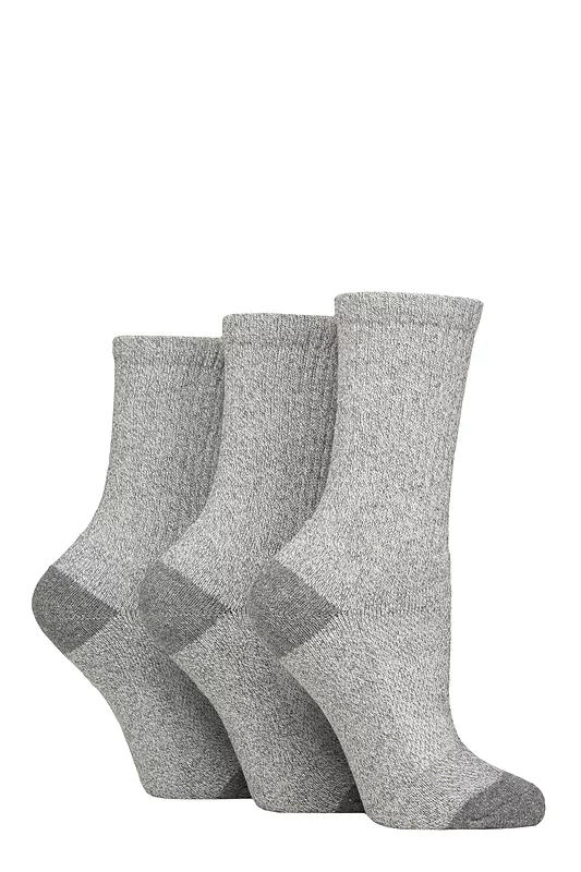 Women's 3 Pair SOCKSHOP TORE 100% Recycled Plain Cotton Boot  Socks